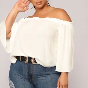 Fashion Nova Keep It Moving Off Shoulder Top - OffWhite Sz.3X